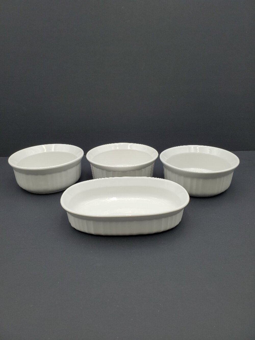 Corningware French White Individual Casseroles Small Baking Dishes Soup Bowls